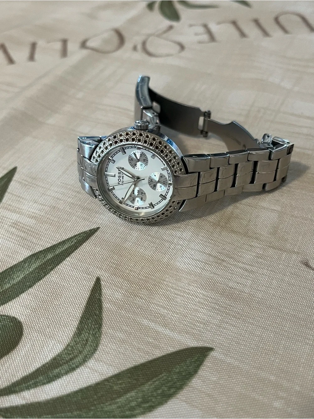 Fossil Silver Crystal-Accent Men’s Stainless Steel Watch